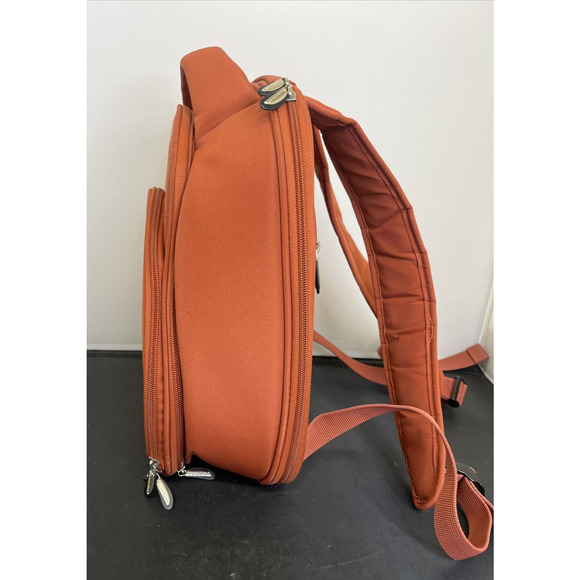 TRAVELON Anti-Theft Quilted Cosmetic Bag Backpack Orangish Rust Benefits Charity